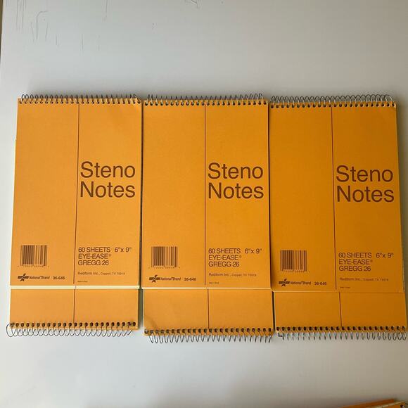 National Brand Steno Notebook with Brown Board Cover, Green Eye-Ease Paper, 6 ct - Picture 1 of 4